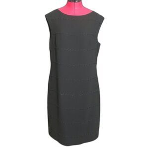 Evan Picone Dress Women’s Plus Size 14 Black Sleeveless Sequins Accents